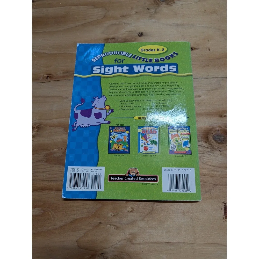 Teacher Created Resources Sight Words Book K-2 Green Good Reproducible TCR 3225